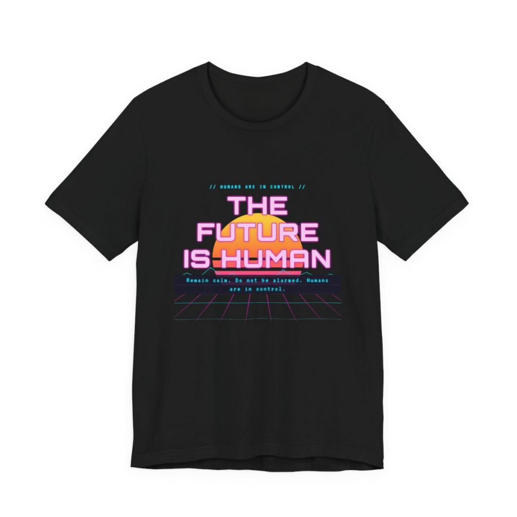 The Future Is Human — Synthwave Tee (Black)